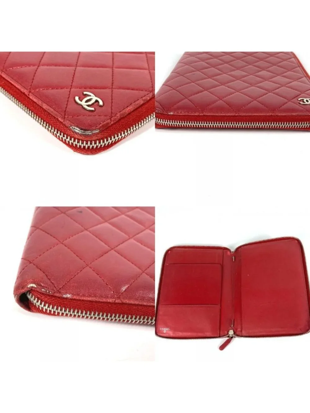 Chanel Ipad Case CC Logo Quilted Lambskin Red - Picture 8 of 9